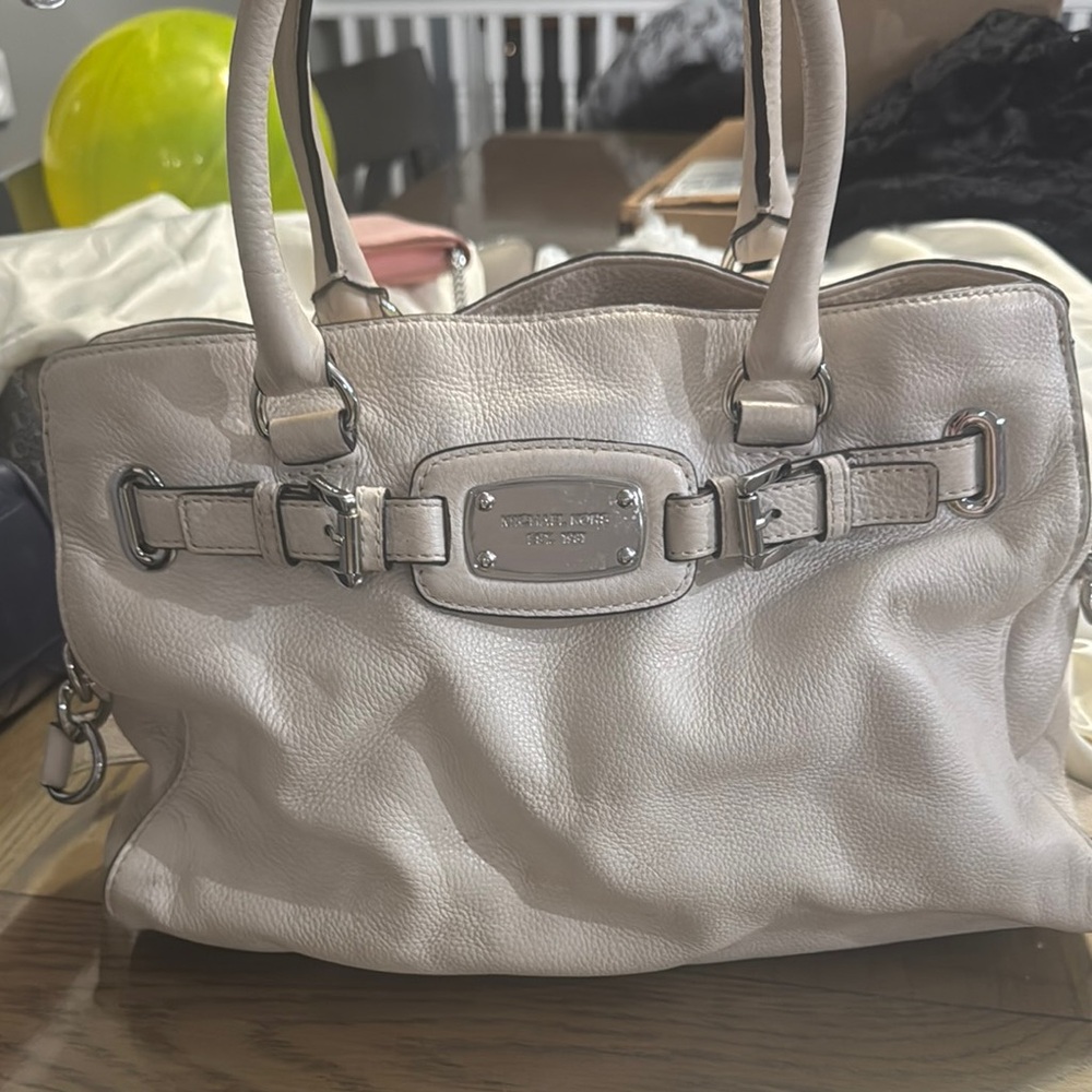 Michael Kors Cream Leather Handbag